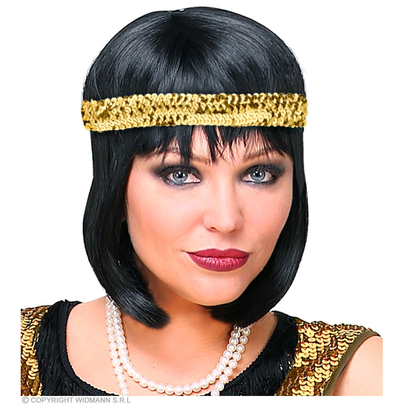 Čelenka Charleston s flitrami, zlatá